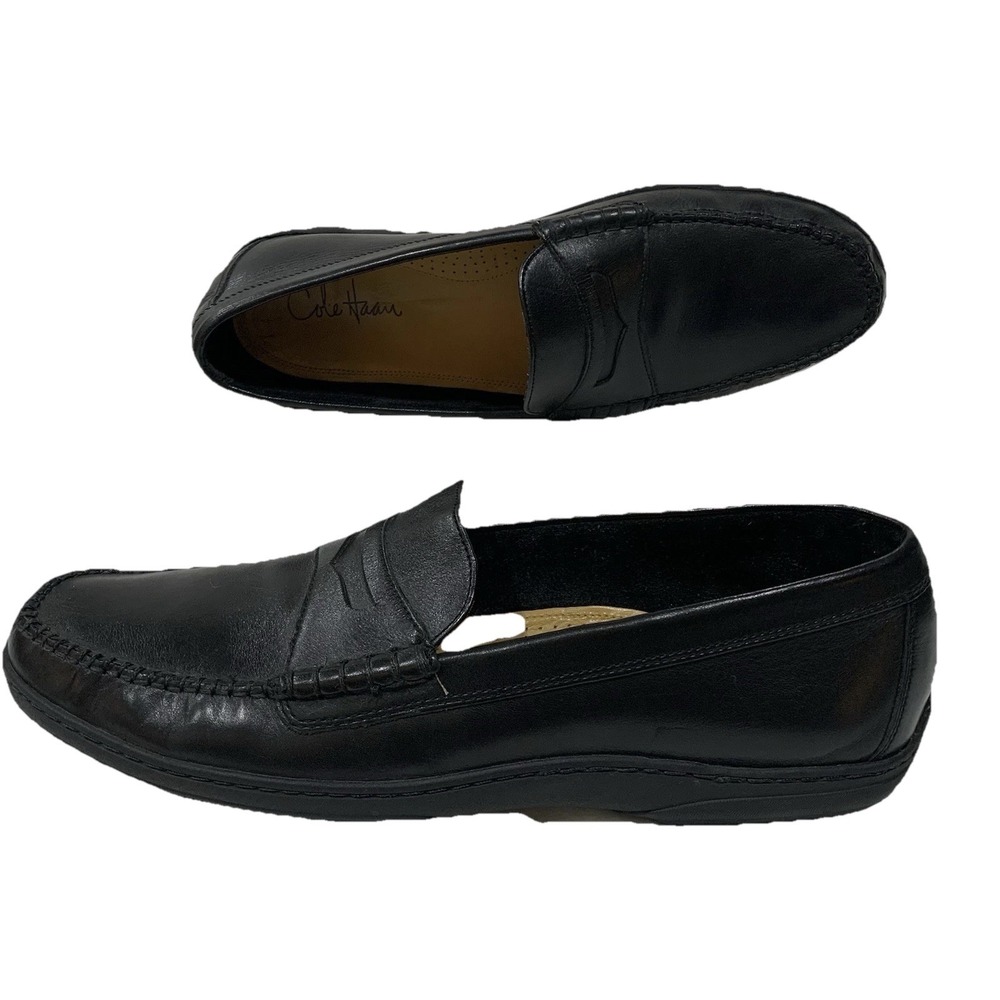 Cole Haan shoes Pinch Cup Penny Moc Slip-On Loafers Black Leather C07637 SZ-12M